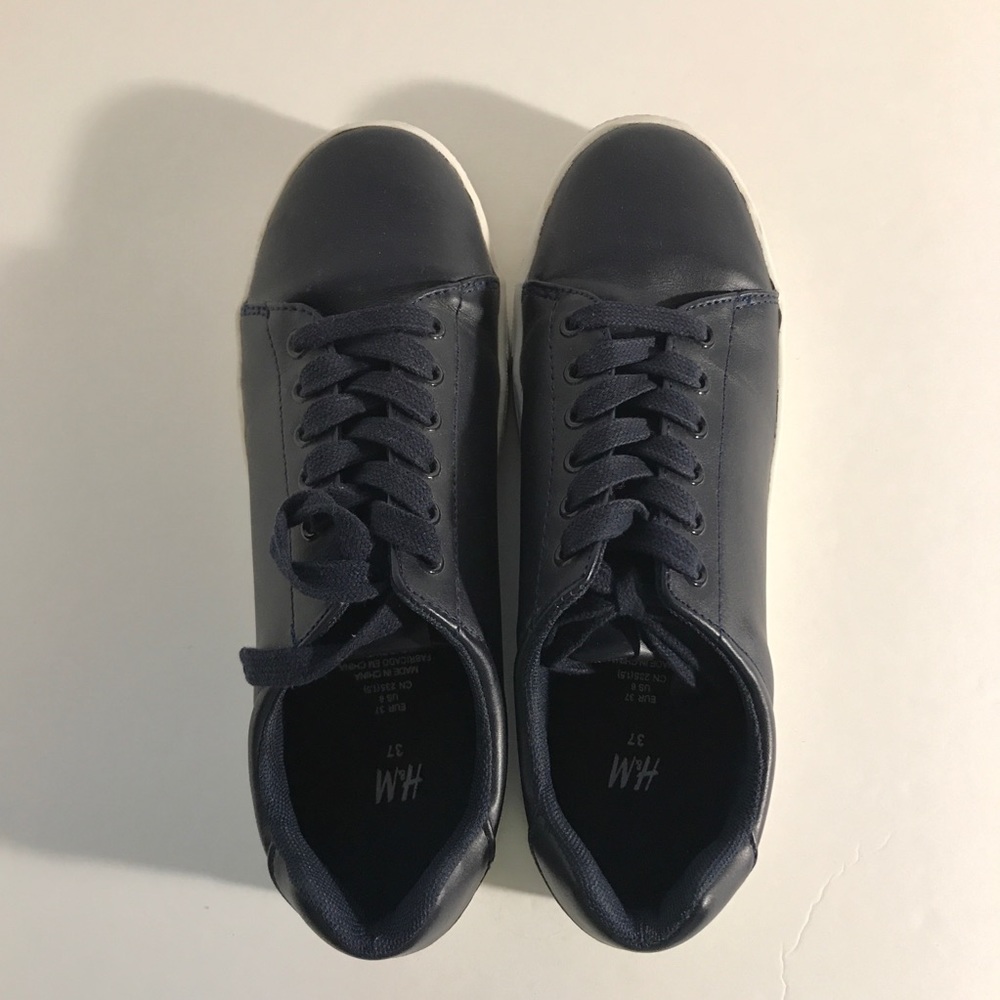 Faux Leather Navy Blue Sneaker